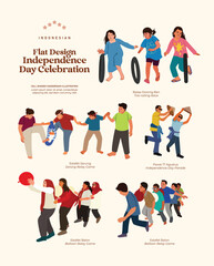Fototapeta premium Isolated flat design indonesian traditional game culture