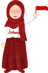 muslim girl indoneisa independence day