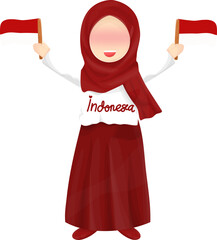muslim girl indoneisa independence day
