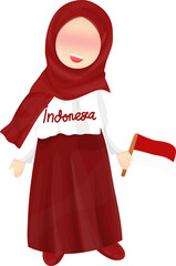 muslim girl indoneisa independence day