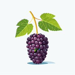 Stylized Blackberry Branch: A Vibrant Close-Up of Nature's Sweet and Juicy Offering