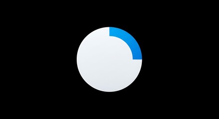A blue and white loading circle indicates progress against a black background