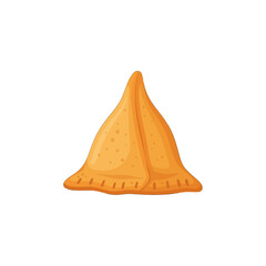 Fototapeta premium Illustration of a golden-brown, triangular samosa pastry with visible texture and detailed edges.