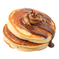 Delicious Pancakes with Chocolate Sauce and Peanut Butter
