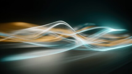 Abstract motion blur with dynamic neon lines, capturing futuristic athletic energy on dark background.