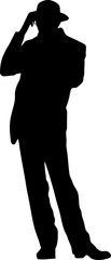 Gentleman standing pose silhouette