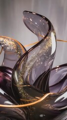 Translucent artistry showcasing organic forms with subtle shimmer and fluid lines