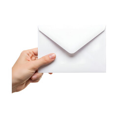 hand holding envelope Cut out the background