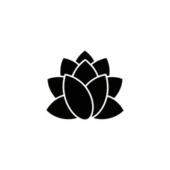 Abstract floral vector design featuring a beautiful lotus blossom icon, perfect for nature-inspired illustrations and decorative spring elements