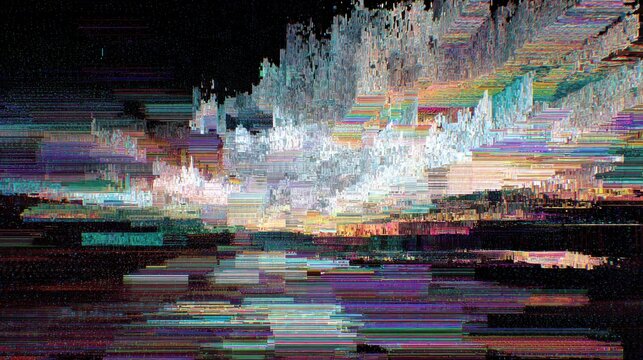 Abstract glitch landscape