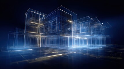 Futuristic architectural blueprint