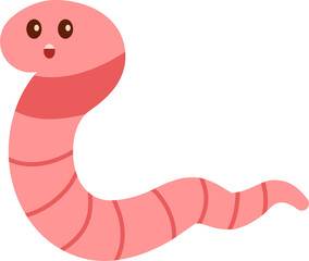Cute cartoon worms in playful poses