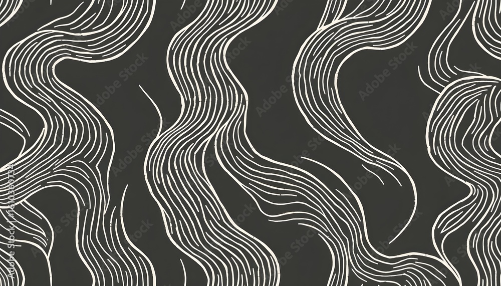 Poster Flowing abstract lines pattern design creative art digital background minimalistic style