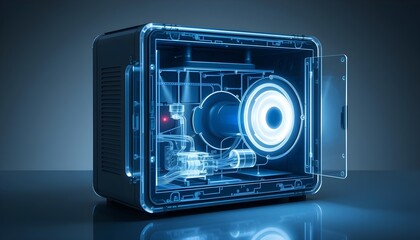 Innovative projector design technology showcase product photography studio setting close-up view