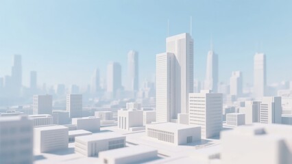 Minimalist Cityscape with Futuristic Skyscrapers