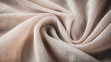 Abstract texture background of swirling, delicate and luminous fabric folds