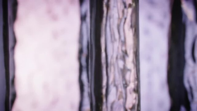 Extreme close-up of a hair shaft revealing the intricate cuticle structure. A glossy, healthy strand for beauty, cosmetic, and science concepts.