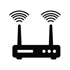 Wireless WiFi Router Icon: Internet Connection, Network, and Broadband Technology
