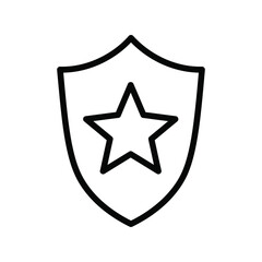 Premium Star Shield Vector Icon: Security, Protection, Quality, and Achievement Symbol