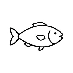 Fresh Fish Vector Icon, Seafood Product, Healthy Aquatic Food Graphic