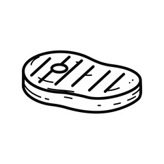 Grilled Steak Vector Icon, Barbecue Meat, Premium Cut, Dinner Cuisine Graphic