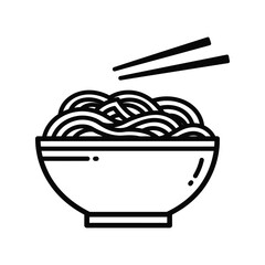 Steaming Hot Spaghetti Silhouette, Classic Italian Pasta Bowl, Restaurant Menu Icon