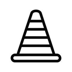 Traffic Cone Outline Icon, Road Safety and Construction Barrier Vector