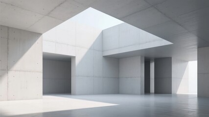 Obraz premium Minimalist Interior with Geometric Light Patterns