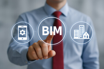 BIM Building Information Modeling Concept. Architecture Construction Build Software Developing Complexity Technology.new.