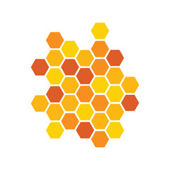 Hexagonal honeycomb pattern: natural structure, honey production, bee wax vector