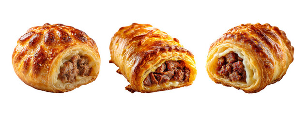 Delicious Meat Pastries in Flaky Puff Pastry with Golden Crusts