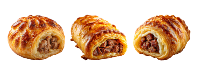 Delicious Meat Pastries in Flaky Puff Pastry with Golden Crusts