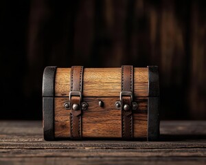Handcrafted wooden treasure chest with tiny cozy details, perfect for imaginative storytelling play