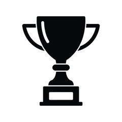  Classic black trophy cup icon: championship, victory, prize, sports award vector