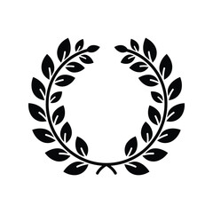 Laurel wreath icon: victory, achievement, honor, success, award vector graphic