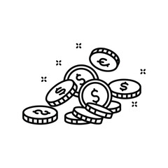 Gold Coins Vector Icon - Currency, Wealth, and Financial Growth