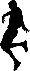Basket ball palyer dynamic pose silhouette