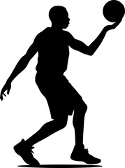 Basketball Player Dribbling the Ball Silhouette