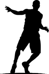 Basket ball palyer dynamic pose silhouette