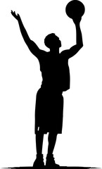 Dynamic Pose of a Player Preparing to Throw a Basketball