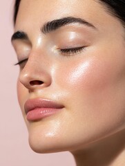 Hydrating Makeup Look Cinematic Glow Radiant skin glowing with natural beauty Hydrating Makeup Look