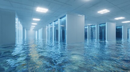 Modern office flooded