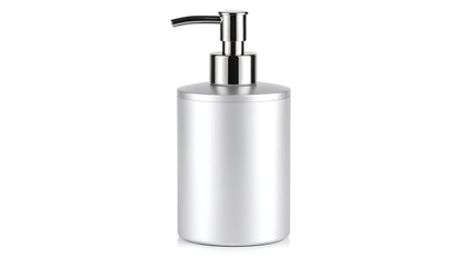 Cylindrical soap dispenser with a chrome pump
