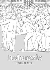 Illustrated Scene of Indonesias Independence Celebration in Tourism