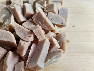 Minced Meatballs Pile on a Wooden Surface