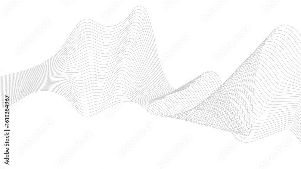 Poster abstract black lines wave curve motion on white background. wavy pattern, stylish line art and web b