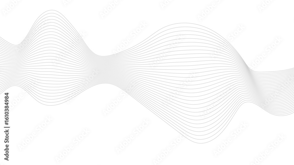 Wall mural abstract black lines wave curve motion on white background. abstract simple grey wave line design ca