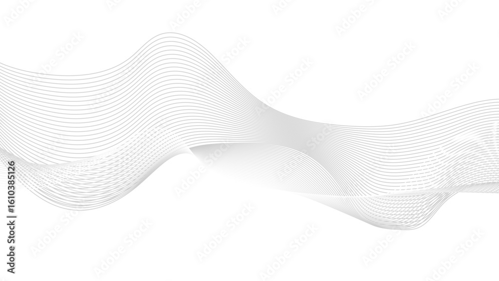 Sticker abstract black lines wave curve motion on white background. abstract gray line with white background