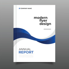business annual report cover template flyer brochure wavy design