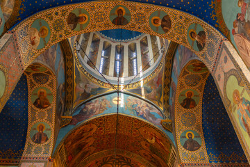 Obraz premium Frescos and murals inside the Sioni Cathedral, in Tbilisi
